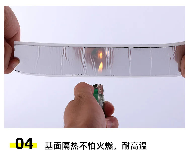 

Aluminum Foil Butyl Rubber Tape Self Adhesive High temperature resistance Waterproof for Roof Pipe Repair Stop Leak Sticker
