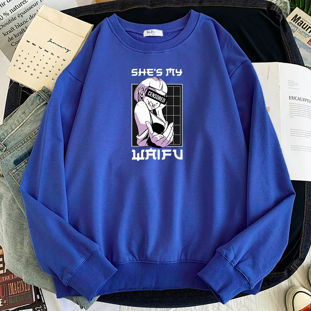 

Свитшот She'S My Waifu в стиле Харадзюку, с принтом в стиле хип-хоп, флисовая Осенняя спортивная одежда, толстая зимняя мужская Толстовка большого ...