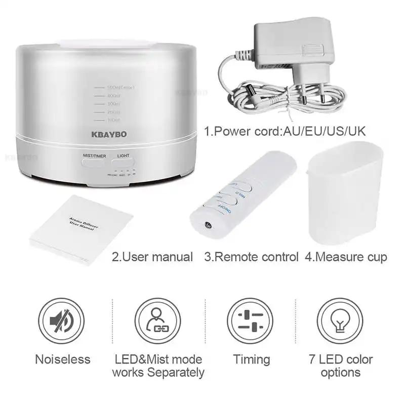 

Ultrasonic 500ml Air Aroma Humidifier LED Lights Electric Aromatherapy Essential Oil Aroma Diffuser With APP Remote Control