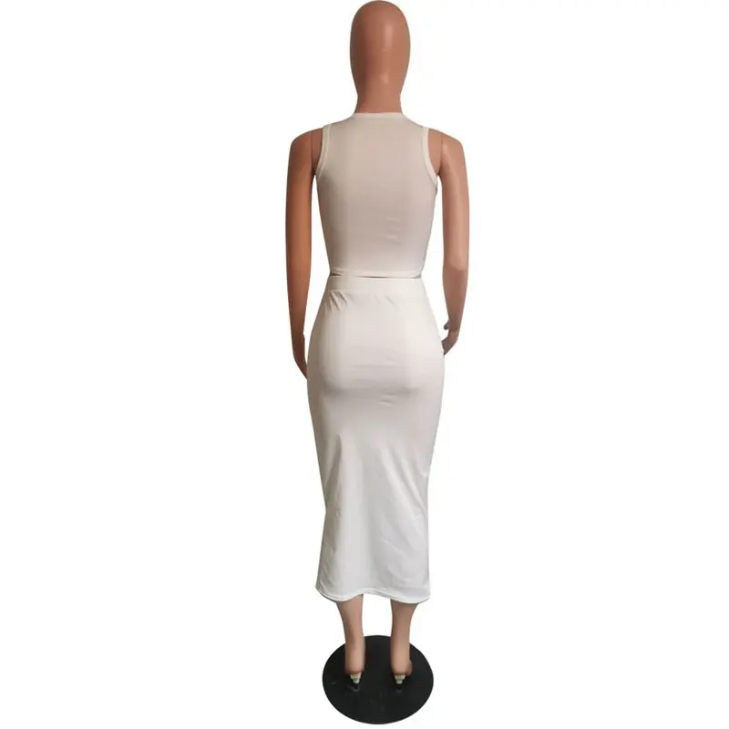 

ZKYZWX Cartoon Print 2 Piece Set Summer Clothes for Women Sexy Club Outfits Crop Top and Bodycon Midi Skirt Matching Dress Sets