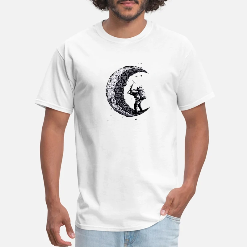 

Летние копания Луны принт в виде смайлика; Забавные мужские футболки с круглым вырезом Модные мужские топы для мужчин футболка классная для...