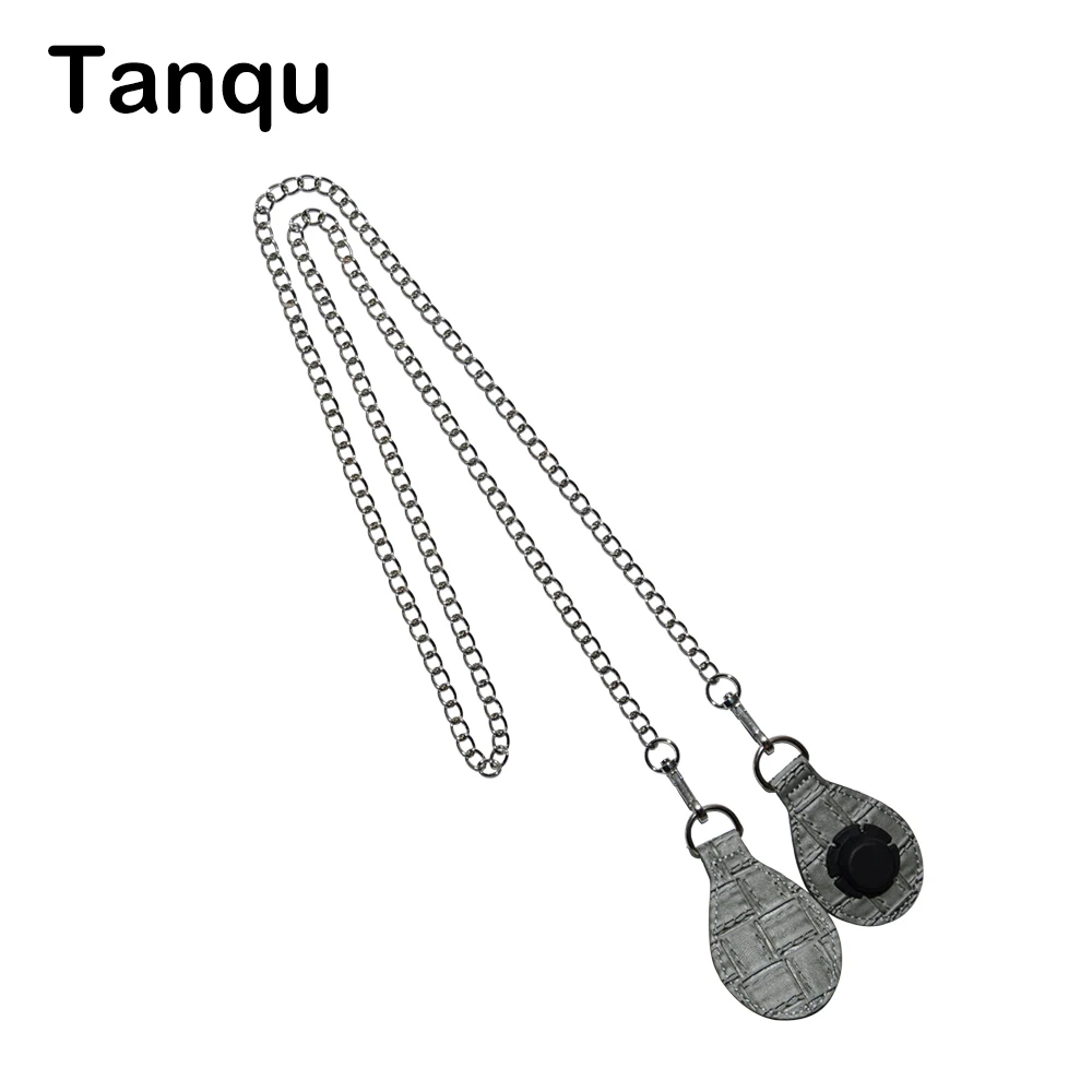 

TANQU bucket Silvery Shoulder Chain plus 8 Color Patchwork PU Drop Attachment for Obasket O Bag Strap Chain for O BAG Basket