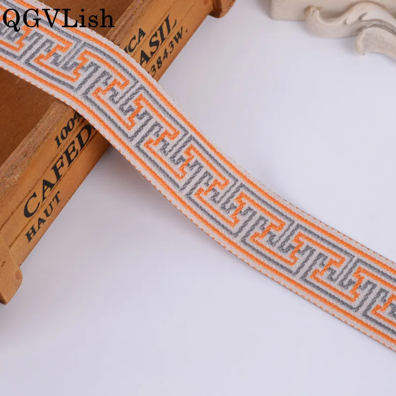 

QGVLish 25M/Roll 3cm Wide Jacquard Lace Ribbon Belt Trim DIY For Cushion Sofa Clothing Curtain Accessories Lace Trims Decor