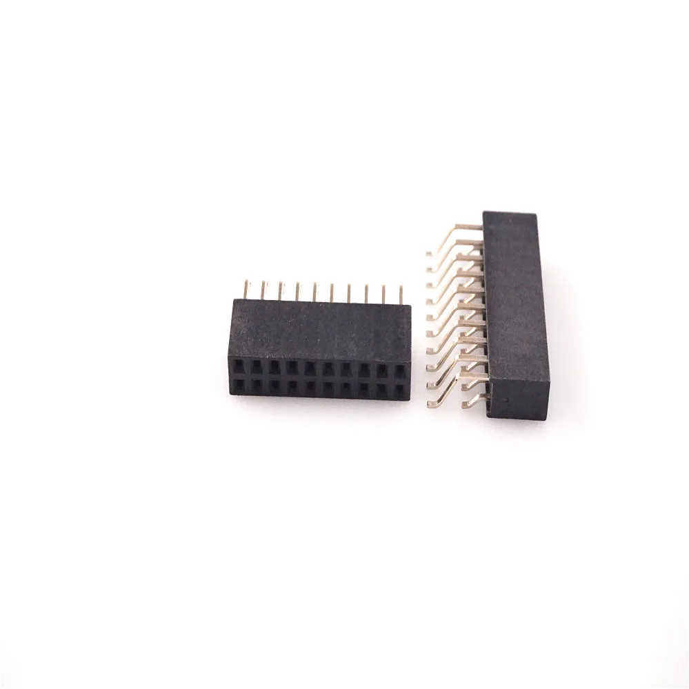2 шт. SMT PCB гнездовой разъем 54 мм 0 100 &quotшаг 2x10 Pin 20 положение двойной ряд правый угол