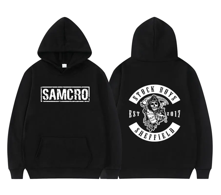 

Sons of Anarchy SAMCRO Double Sided Letter Print Hoodie Men Women Harajuku Brand Design Streetwear New Mens Oversized Sweatshirt