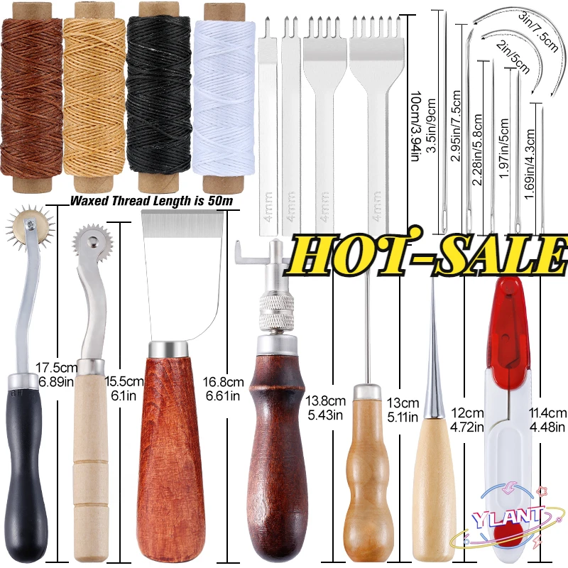 

SWT Kit Hand Sewing Stitching Punch Carving Work Saddle Set Accessories DIY Tool Set Professional Leather Craft Tools