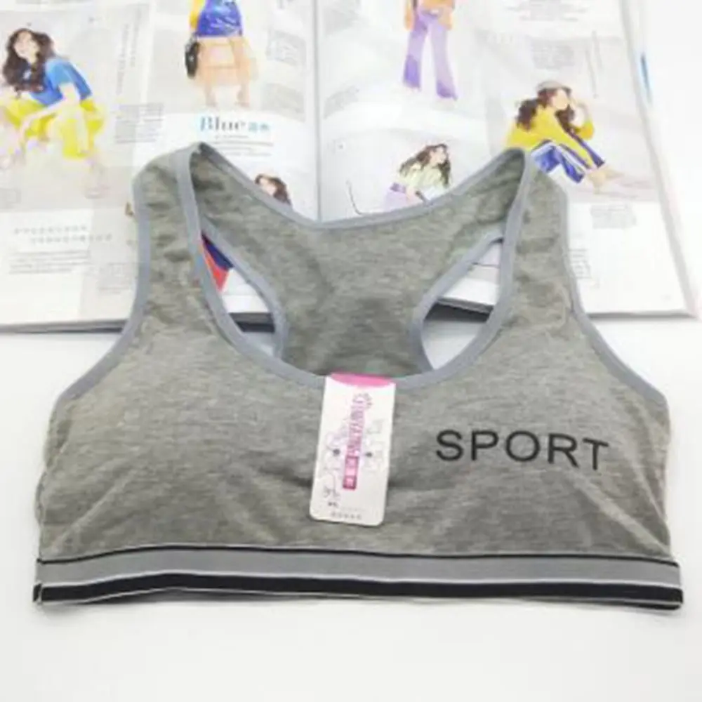 Бюстгальтер для спорта с принтом букв, милые детские трусы, нижнее белье для бега, безшовный топ.