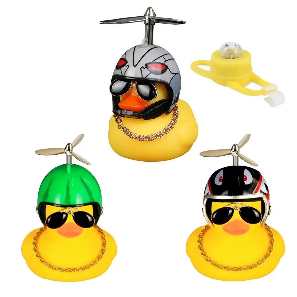 

1pcs Cartoon Yellow Silica Gel Little Duck Shape Bicycle Bells Shining Mountain Bike Handlebar Duck Head Light Accessories