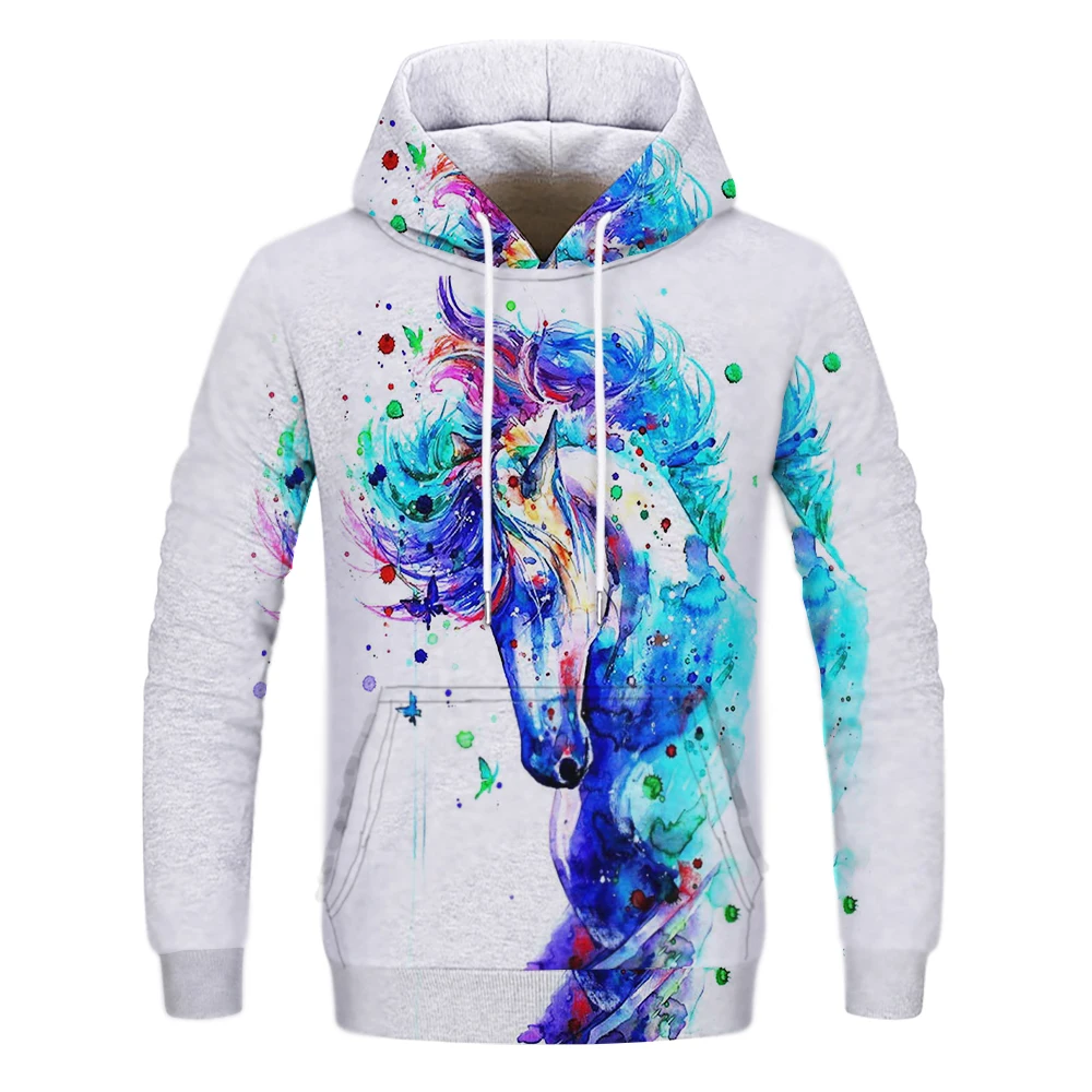 

3D printing men and women all-match outdoor leisure daily animal red deer loose and comfortable autumn and winter hoodies trend