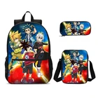 3 шт.комплект, детские школьные рюкзаки с принтом