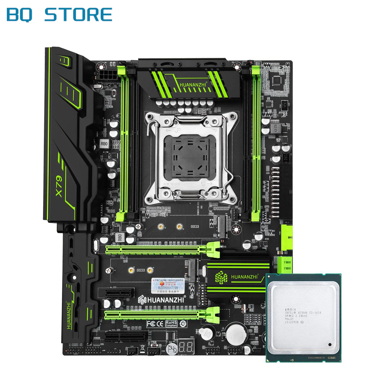 Материнская плата HUANANZHI X79 2 49 зеленого цвета с Intel XEON E5 1650 можно использовать