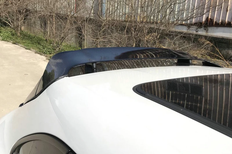 Автомобильный Стайлинг для Porsche Macan S карбоновые велосипедные шины волокно задний спойлер с боковыми плавниками глянцевая отделка багажник сплиттер крыло волокна Крока крыши