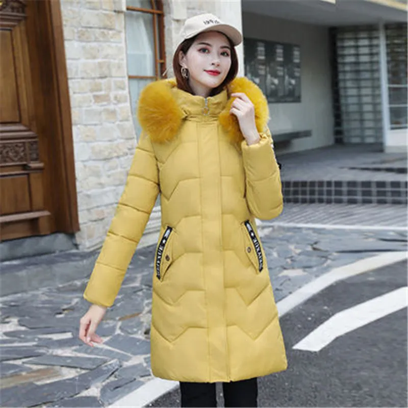 Зимняя куртка женская 2020 Женское пальто с капюшоном приталенная верхняя одежда