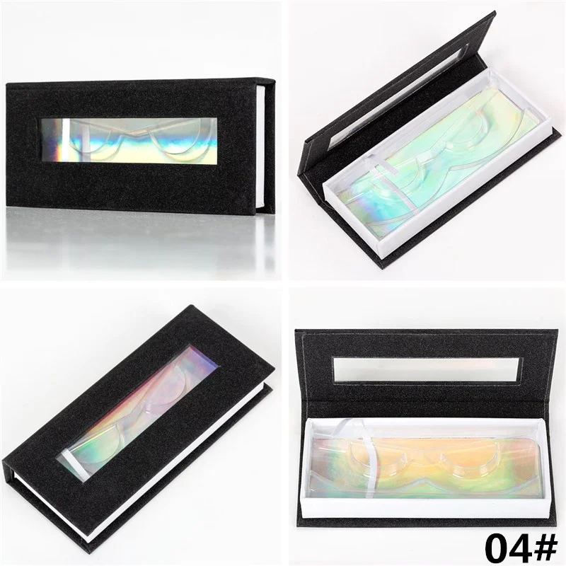 4 Custom Eyelashes Packing Boxes Gift box Lashes Package Customize Storage Cases Makeup Cosmetic Case Mink False Eyelash 1Pcs - Цвет: 4