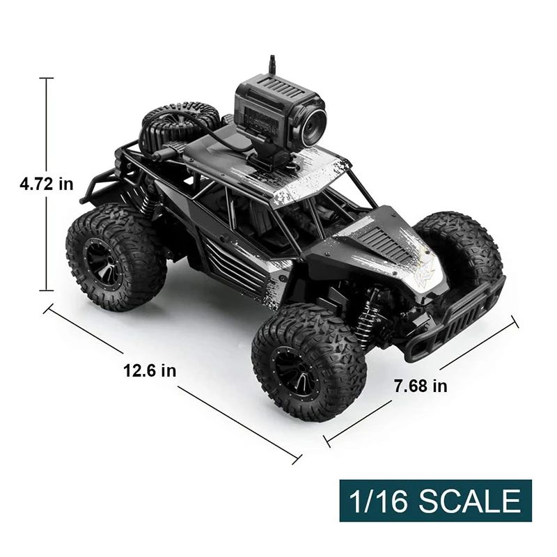 

DeerMan 2.4G 1:16 High-Speed Off-Road Remote Control Car with 30W WiFi Camera Climbing Car Model Big Foot Toy Car