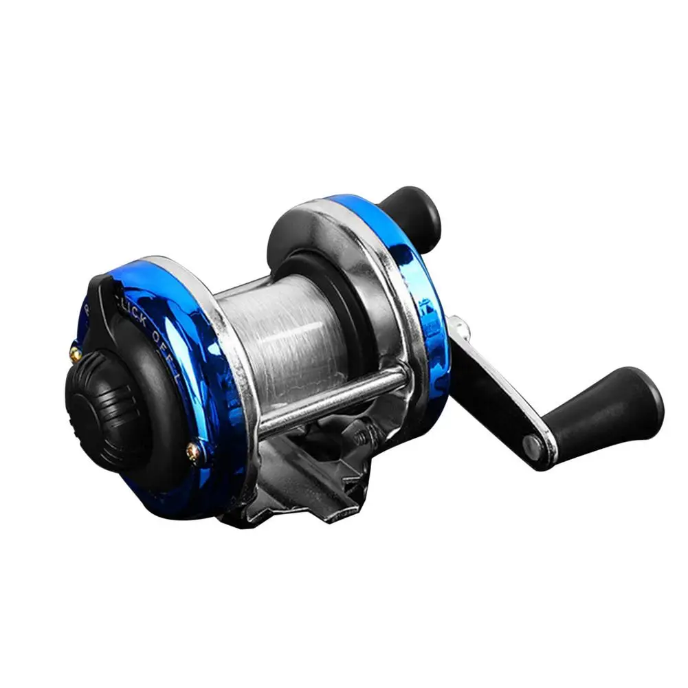 Fishing Reel Mini Winter Ice Spinning Reel With Line Fishing Palm Blue Metal Base Metal Plastic Saltwater Carp Reel Fishing Gear