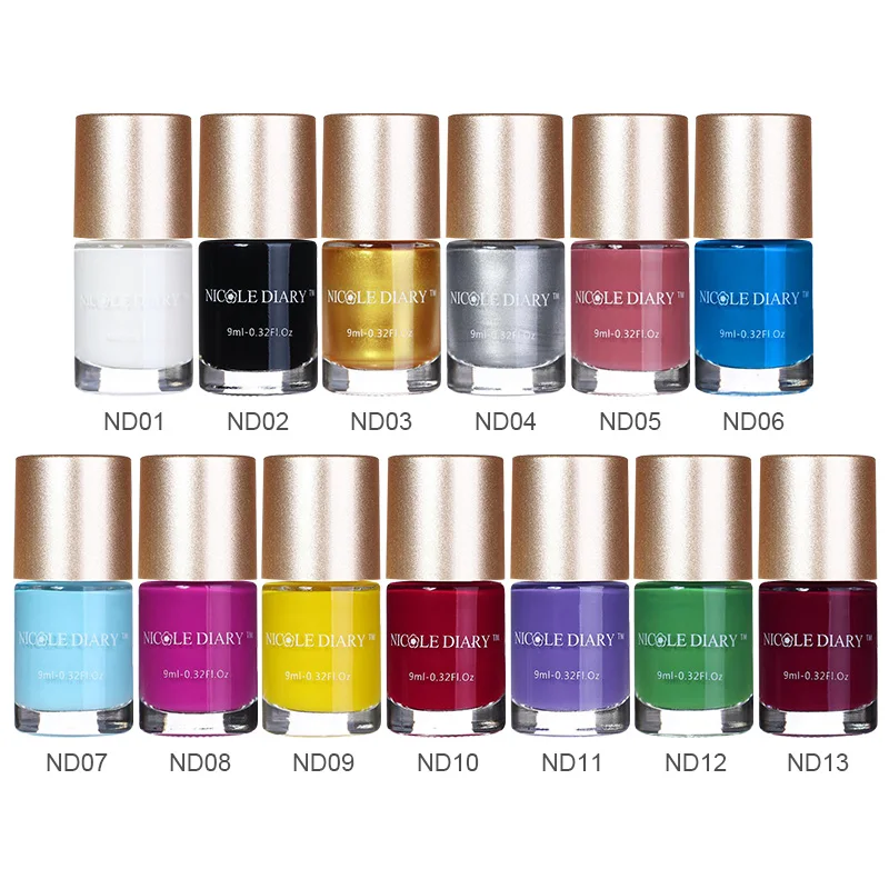 Лак для стемпинга NICOLE DIARY 9 мл лак 13 цветов|stamping varnish|stamping polishsweet color |
