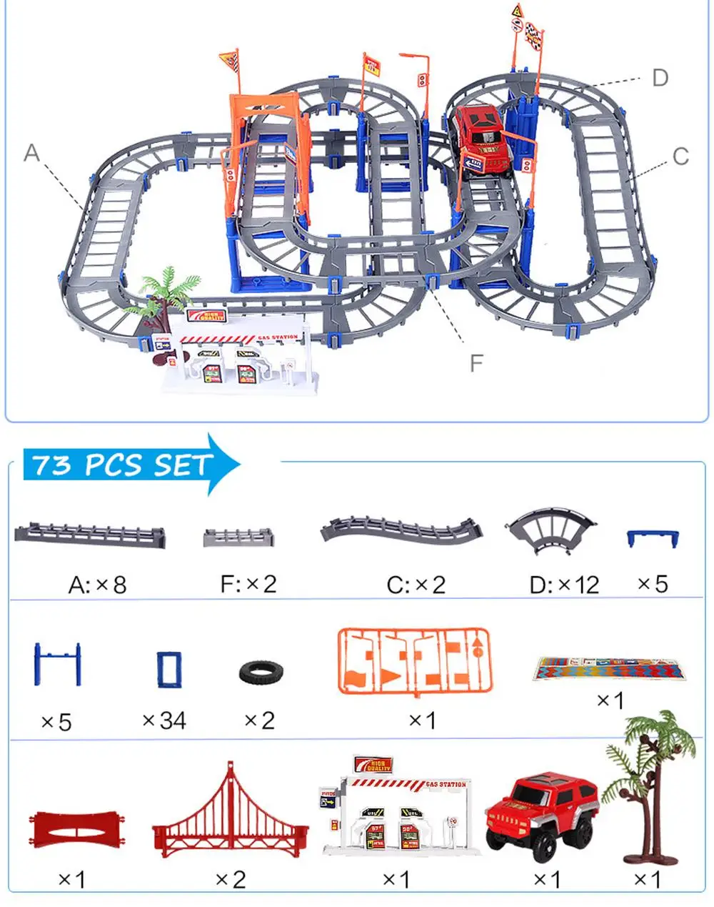 

ZK40 Car Rail Toy Racing Car Toys Assembled Electric Track Railway Bend Rail Track Small Train DIY Puzzle Toys/Gifts For Kids