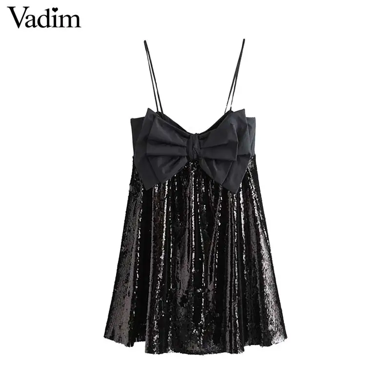 Vadim женское сексуальное мини платье без рукавов украшенное бантом с открытой