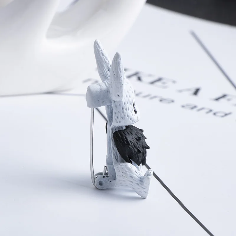 kroean new cute rabbit animal brooch Enamel metal lapel pin suit shirt corsage fashion jewelry for men and women accessories | Украшения и