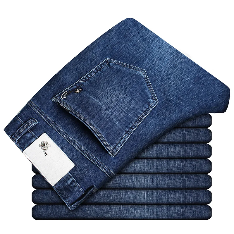 

New cotton Jeans Men High Quality Brand Denim Business trousers soft mens pants spring jean fashion Slim-fit straight trousers
