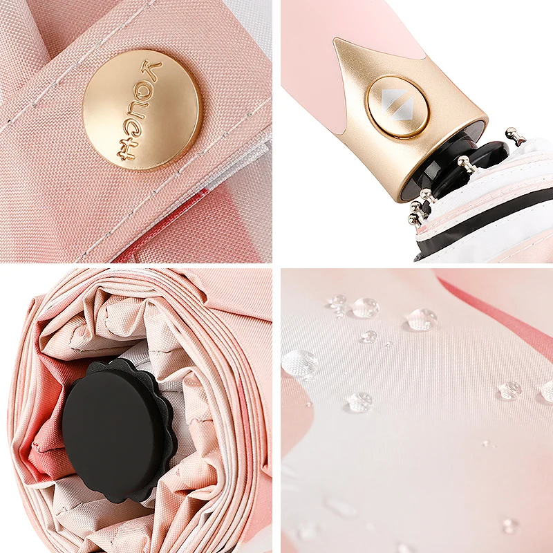 Мини зонт женский складной с защитой от ветра и УФ лучей|Зонтики| |