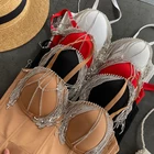 Новые Модные ботильоны с кисточками Стразы камзол сексуальный мягкий для танцев в ночном клубе без рукавов высокое приталенное бюстье кроп-топы