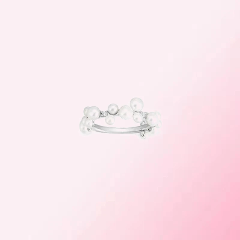 

1:1 Make 925 Sterling Silver Custom Cross Shape Pearl Simple Style Fashion Ring