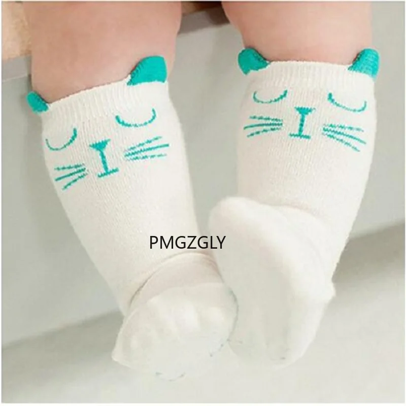 Calcetines hasta la rodilla con dibujos de zorro para beb&eacute;, medias suaves de algod&oacute;n, c&aacute;lidas, 1 par-3