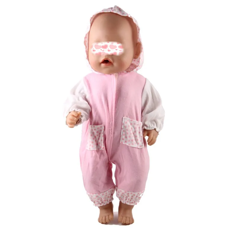 jumpsuit 6 Кукольные Костюмы Одежда для кукол подходит для 43 см детская кукла розовый медведь боди с сердечком для 17 дюймов кукла лучший подарок для девочки - Цвет: jumpsuit 6