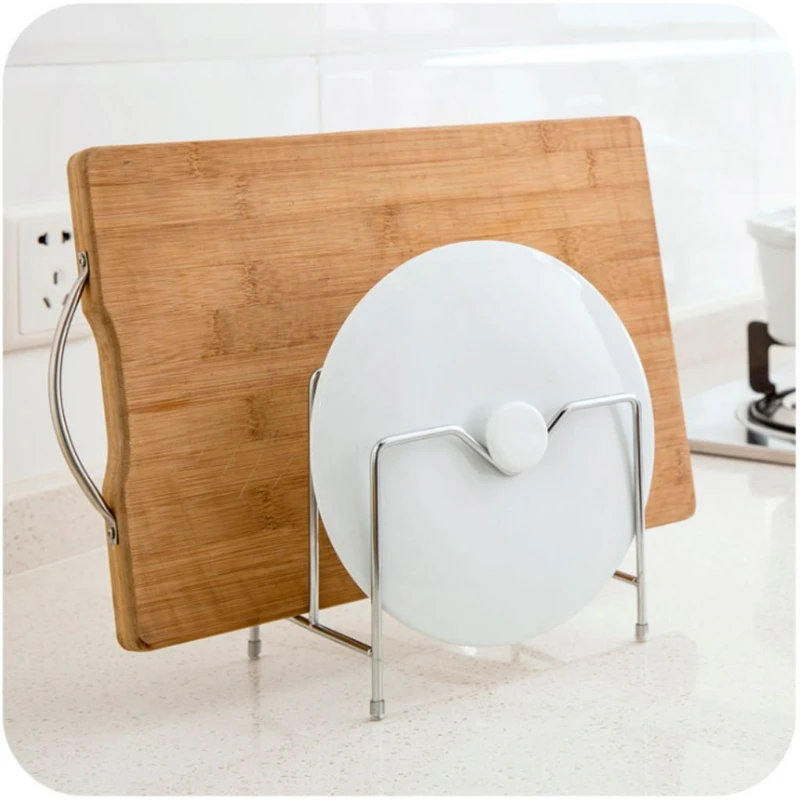 

Stainless Steel Pot Lid Rack Pan Cutting Board Holder Organizer For Kitchen