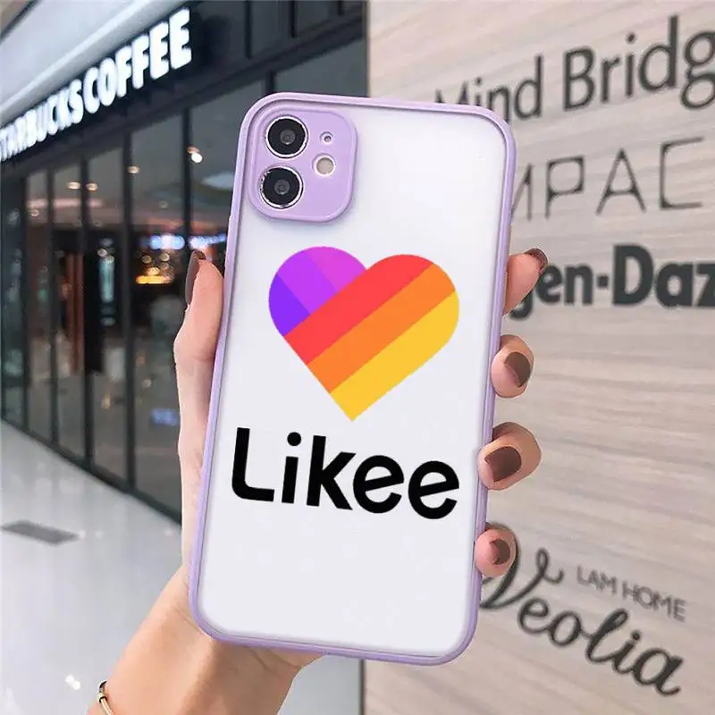 

likee Phone Cases matte transparent For purple iPhone 7 8 x xs xr 11 12 pro plus max mini Clear Funda