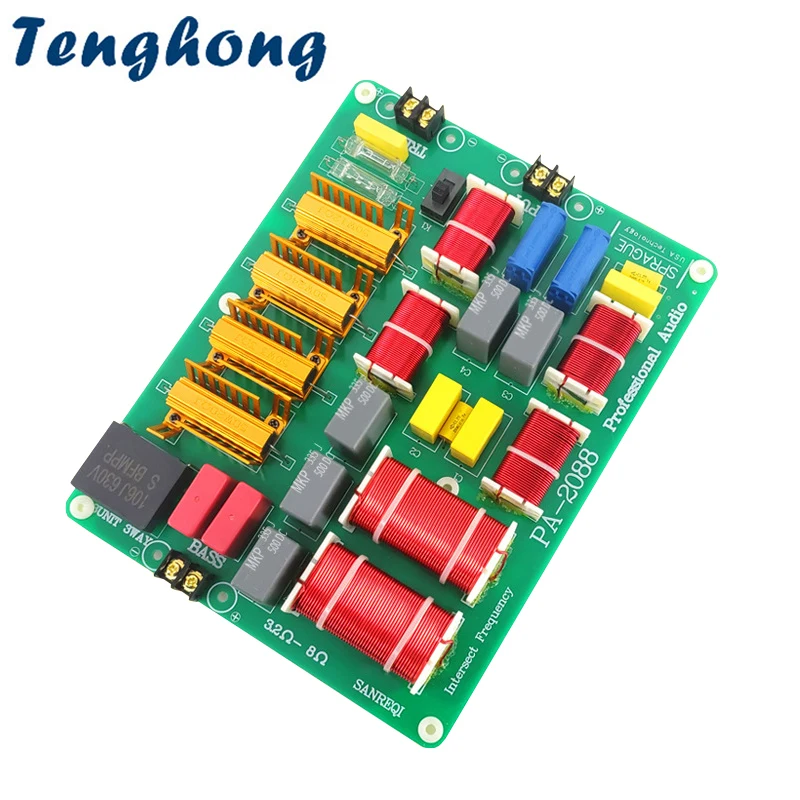 

Tenghong 1PCS 2 Way 800W Professional Audio Crossover Speaker Frequency Divider KTV Stage Home Theater 2 Unit Adjustable Filters