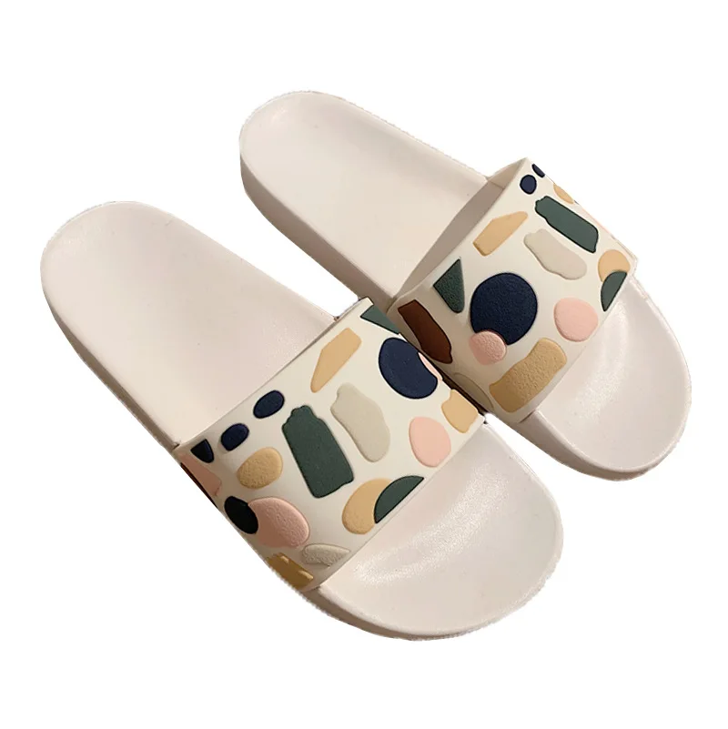 Шлепанцы унисекс разноцветные с каменным узором для ванной 2020 | Обувь