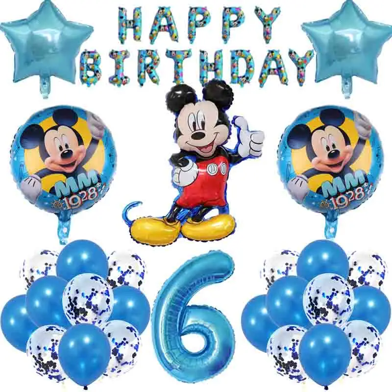 1Set Disney Minnie Foil Balloons 32inch Number Mickey Mouse Birthday Party Decorations Baby Shower Supplies Kids Toys Globs | Дом и сад