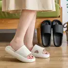 Шлепанцы на плоской толстой подошве унисекс; Мягкие резиновые шлепанцы из ЭВА; Домашние пляжные шлёпанцы, Тапочки