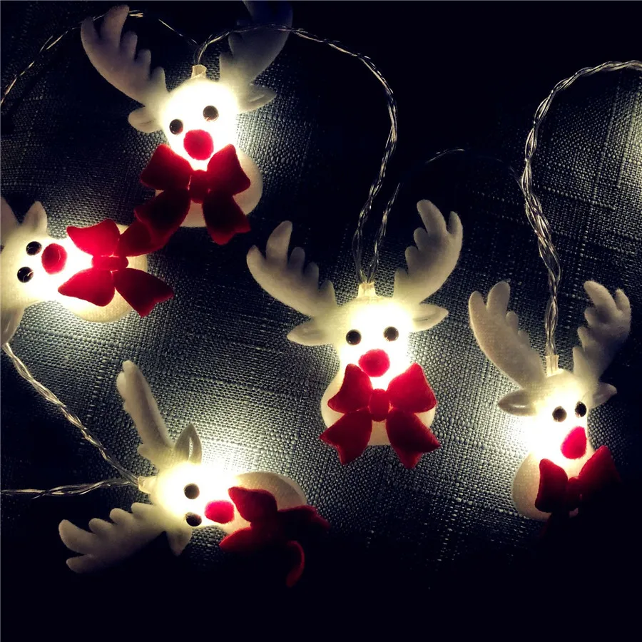 1.65M 10 Leds USB or Battery Powered Christmas Elk Snowman Decorative String Light Warm White Holiday Lighting Party Bar |