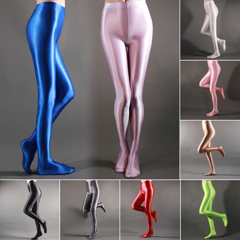 

Women Shiny Neon Pantyhose Pants With Sock Yoga Dance Leggings Sexy Tight Slim Elasticity Casual Autumn Ladies Base Trousers