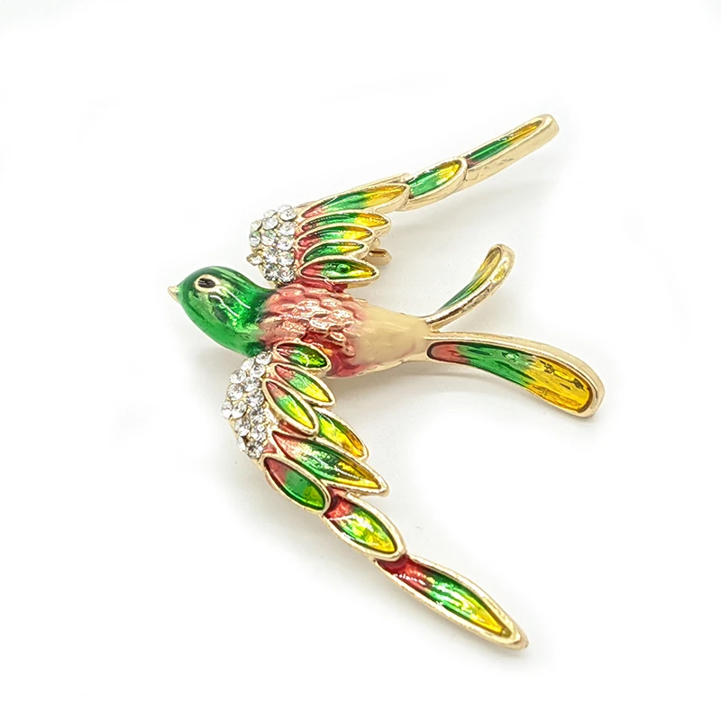 PD брошь с аккумулятором трехцветная скольжения Ласточка Стразы капля стразы на