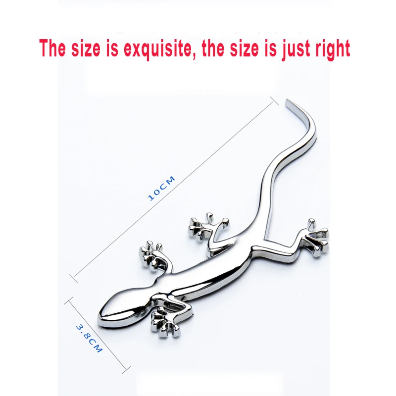 Автомобильная металлическая 3d-наклейка Gecko золотистая серебристая черная