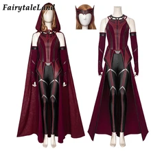 Superheroine Halloween Scarlet Cosplay Witch Costume High Quality Vision Wanda Maximoff Battle Outfit