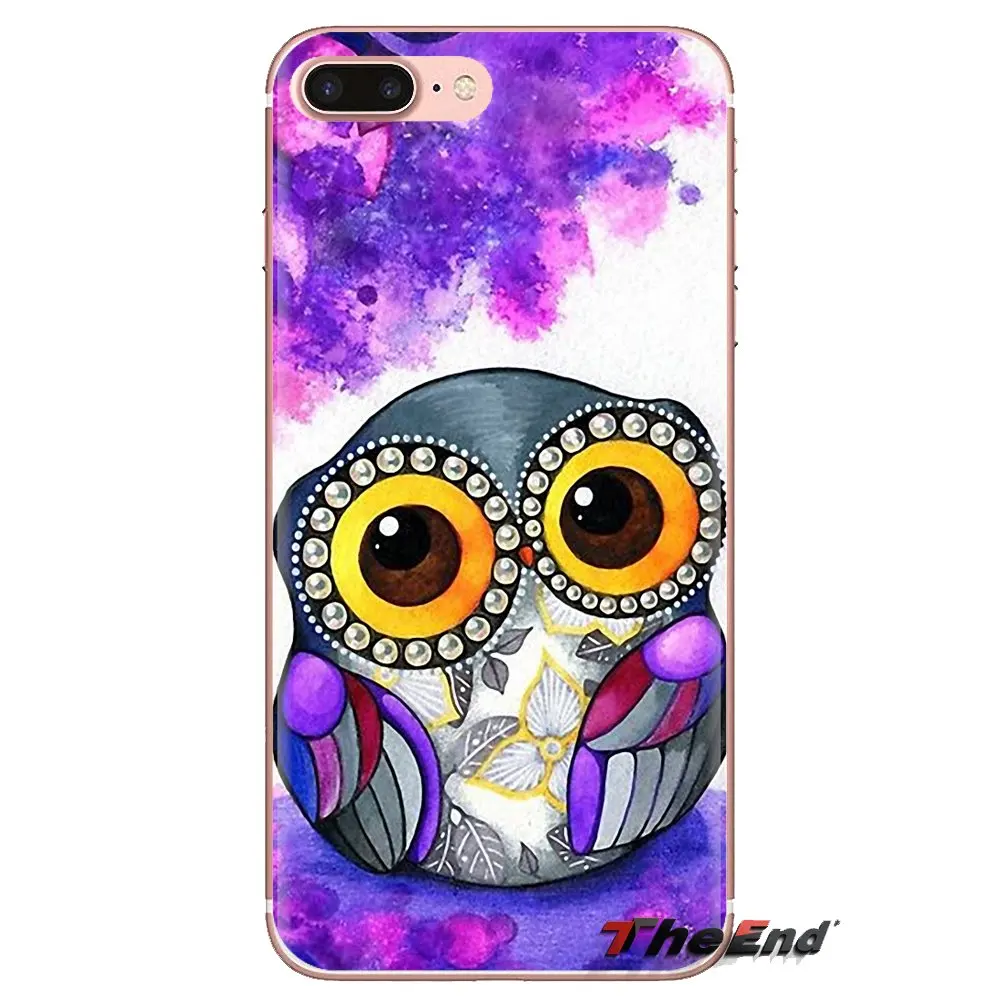 Фиолетовый цветок в мультяшном стиле Сова мягкий прозрачный просвечивающийся