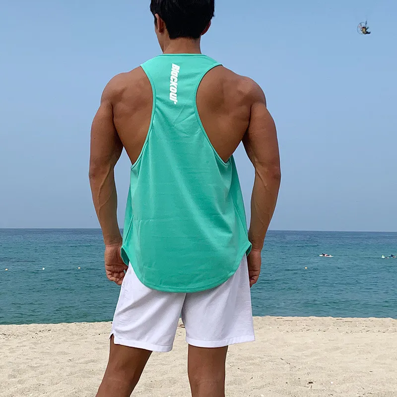 

2020 New Men Tank top Gyms Workout Fitness Bodybuilding sleeveless shirt Male Cotton clothing Sports Singlet vest men Undershirt