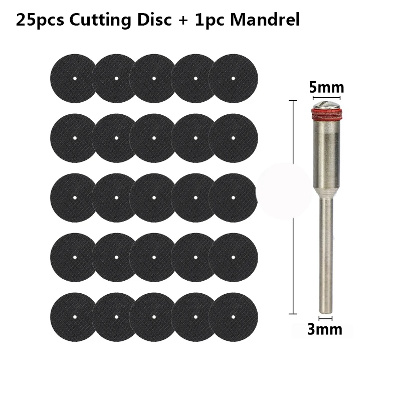 

26Pcs Set Metal Cutting Disc 32mm For Dremel Grinder Rotary Tool Circular Saw Blade With 3mm Mandrels Resin Abrasive Disc