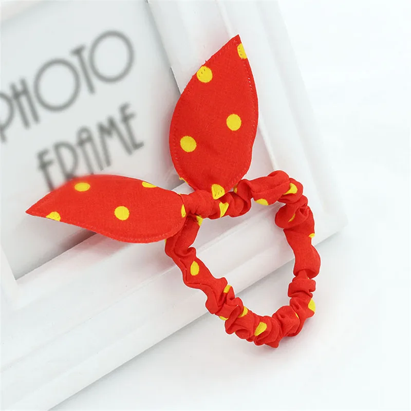 Симпатичный узор в горошек Бант ободок с кроличьими ушами для девочек