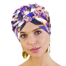 Turbante de algodón con patrón africano de flores para mujer, pañuelo para la cabeza, sombreros de quimio, pañuelo para la cabeza, pañuelo para la cabeza (4)