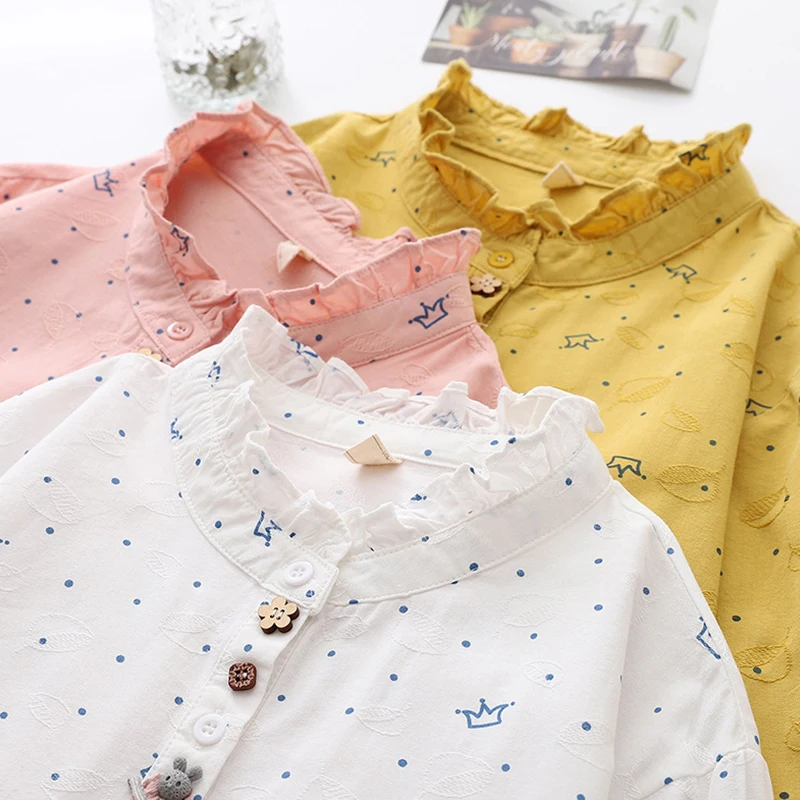 Рубашка женская демисезонная хлопковая с воротником стойкой и принтом| |