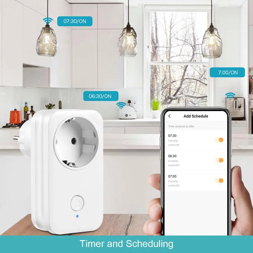 Wifi умная розетка с таймером Европа США Великобритания Австралия