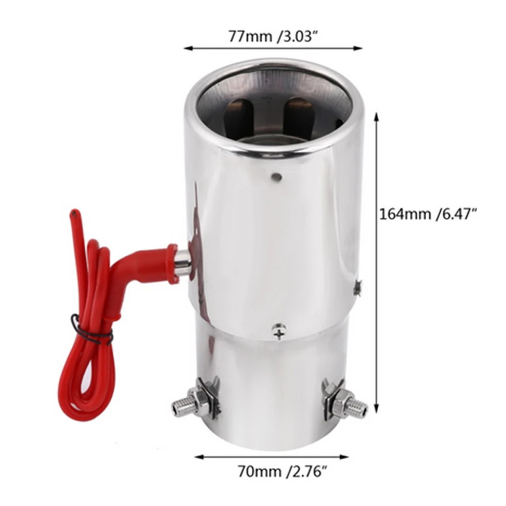 

Car Exhaust Systems Red LED Light Flaming Stainless Steel Bend/Straight Muffler Car Exhaust Pipe Mufflers