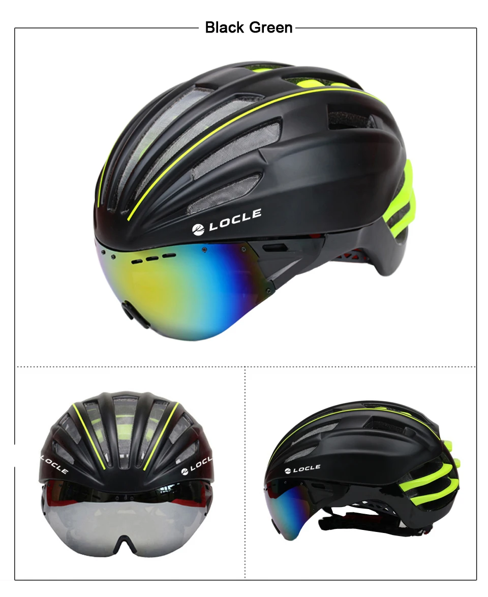 LOCLE Goggles велосипедный шлем двухслойный дорожный горный велосипедный шлем с линзой ультралегкий Casco Ciclismo велосипедный шлем 55-61 см